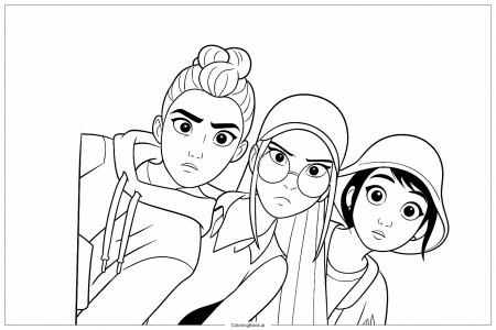 Mira, Zoey and Rumi Coloring Page (Free PDF&PNG Printable)
