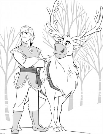 Coloring Pages : Bathroom Frozen Sven Kristoff Without Text Kids ...