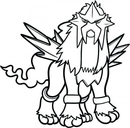 The Mighty Entei Coloring Page - Free Printable Coloring Pages for ...