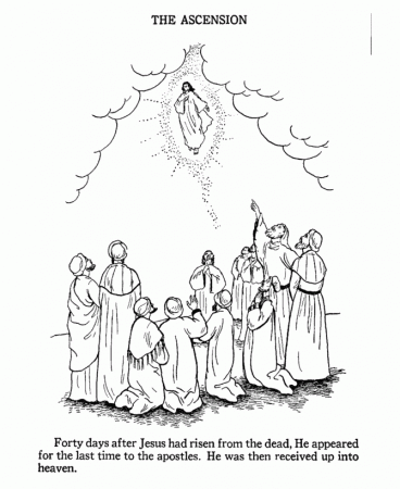 Bible Printables - Apostles Coloring Pages - The ascension - 9