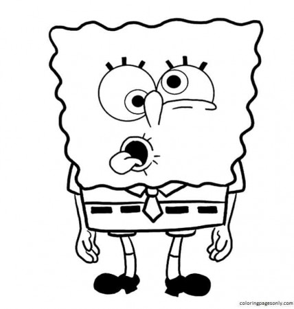 Sponge Bob funny face Coloring Pages - Spongebob Coloring Pages - Coloring  Pages For Kids And Adults