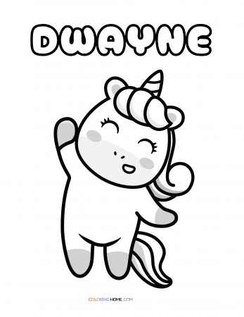 Dwayne unicorn coloring page