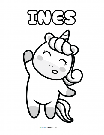Ines unicorn coloring page