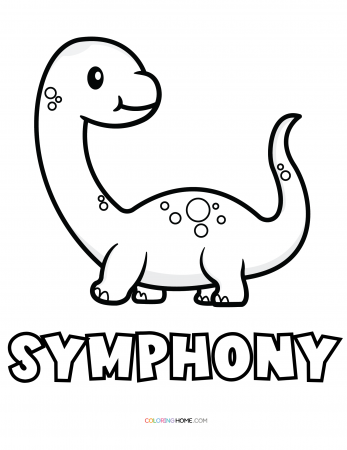 Symphony dinosaur coloring page