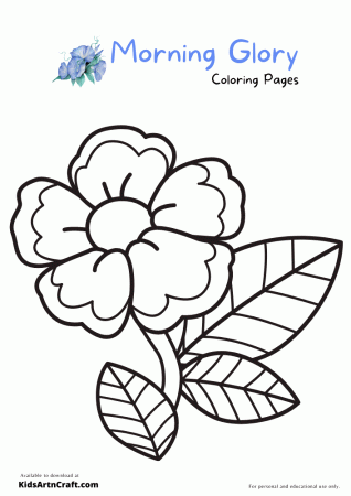 Blue Morning Glory Coloring Pages For Kids – Free Printables - Kids Art &  Craft