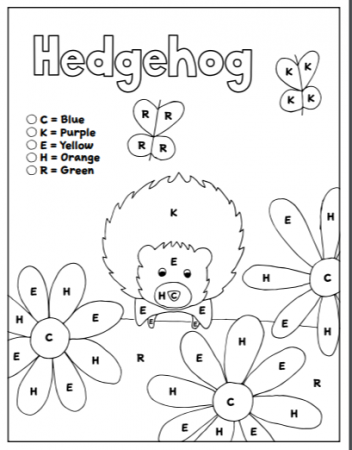 Color By Letter Coloring Pages, Set 2, Letters: c, k, e, h, r - How Wee  Learn