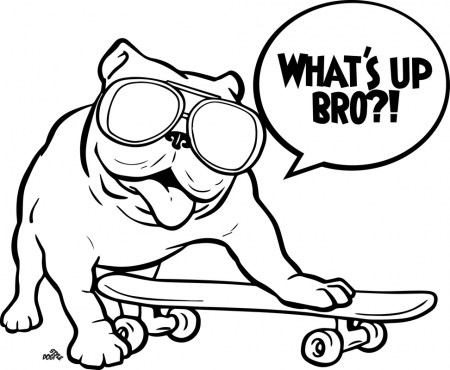 Cool Bulldog Coloring Page - Free Printable Coloring Pages for Kids