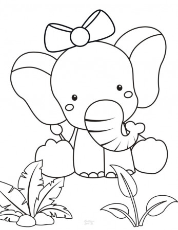 Free Printable Elephant Coloring Pages -Easy Elephant Pictures to Color