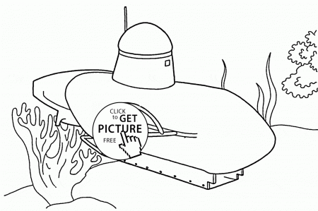 Small Submarine coloring page for kids, transportation coloring ...