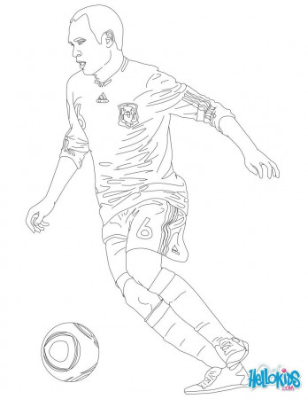 SOCCER PLAYERS coloring pages - Andres Iniesta