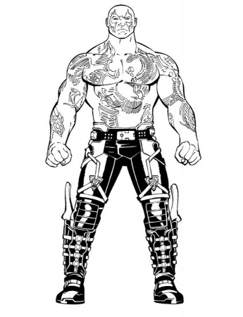 Coloring pages: Drax the Destroyer, printable for kids & adults, free