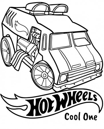 Printable Hot Wheels van coloring sheet ...