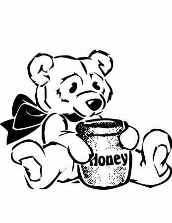 Winnie The Pooh Honey Pot Coloring Pages free image download