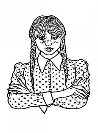 Jenna Ortega as Wednesday Addams Coloring Pages - Wednesday Coloring Pages  - Coloring Pages For Kids And Adults