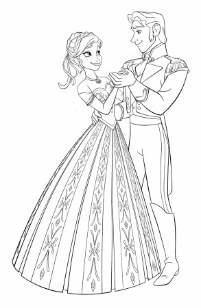 Walt Disney Coloring Pages - Princess Anna & Prince Hans ...