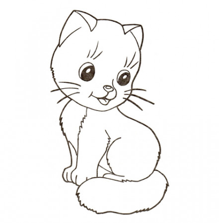 Cute Little Kitten coloring page | Free Printable Coloring Pages