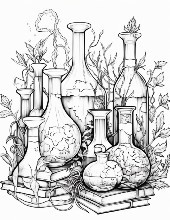 Magical Potions And Spells Coloring ...