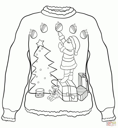 Christmas Sweater Coloring Pages ...