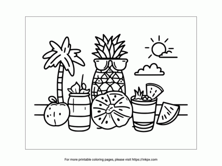 Printable Summer Food & Drink Coloring ...