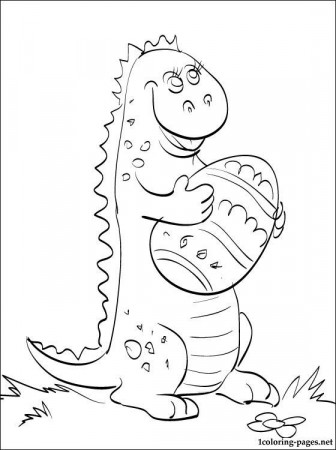 Coloring page small dinosaur with Easter egg | Dinosaur coloring pages,  Turtle coloring pages, Easter coloring pages