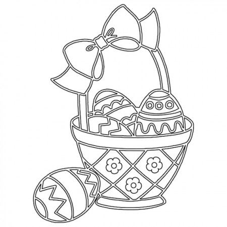 Easter Basket Coloring Page Easter Egg Colouring in - Etsy