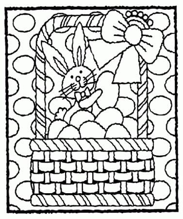 Easter Bunny in Basket Coloring Page | crayola.com