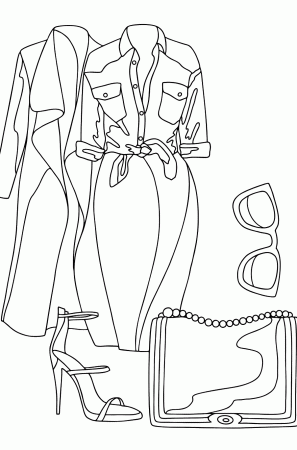 Women's suit - Fashion & Style coloring pages for Adults online