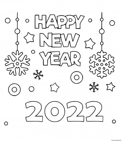 2022 New Year Coloring Pages Printable