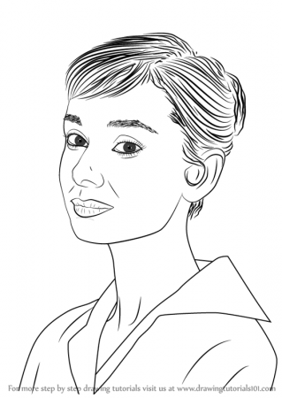 Learn How to Draw Audrey Hepburn (Celebrities) Step by Step : Drawing  Tutorials