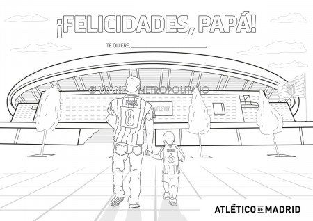 Atletico Madrid coloring page - Felicidades papá - Wanda metropolitano