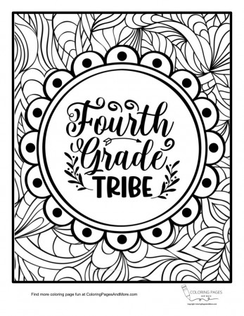 Fourth Grade Tribe Coloring Page - Coloring Pages for Kids