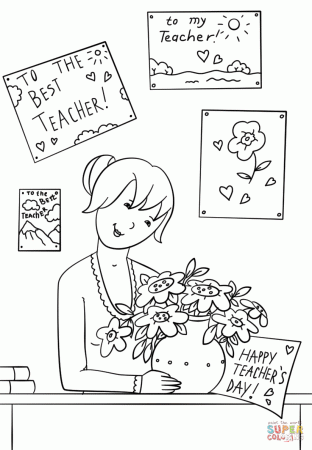 Happy Teacher's Day! coloring page | Free Printable Coloring Pages