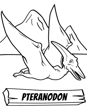 Free Pteranodon coloring page, sheet