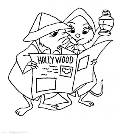 The Rescuers Miss Bianca And Bernard Looking For A Clue In Newspaper Coloring  Pages : Coloring Sun