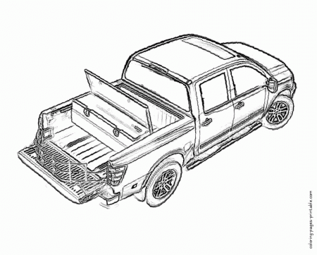 Pickup truck coloring pages. Nissan Titan || COLORING-PAGES-PRINTABLE.COM