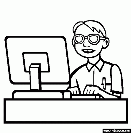 Computer Engineer Clipart Black And White