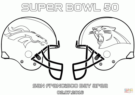Denver Broncos Super Bowl 50 coloring page: Carolina Panthers vs. Denver Broncos Coloring page