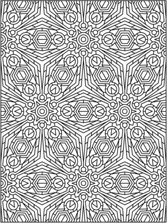 Geometric Really Hard Coloring Page