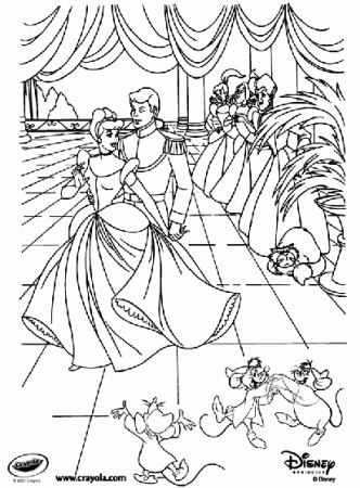 Disney Princess Cinderella at the Ball Coloring Page | crayola.com