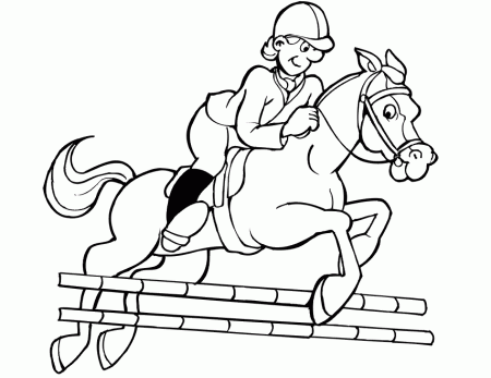 Jockey Jumping Horse S For Kidsbf74 Coloring Pages - Coloring Cool