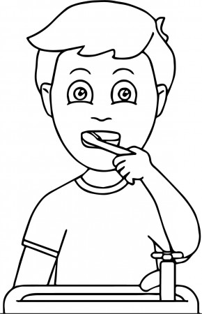 Coloring Pages | Boy Cleaning Teeth Coloring Pages