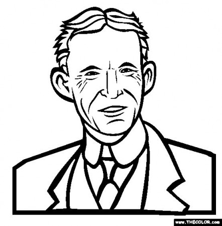 Henry Ford Coloring Page | Free Henry Ford Online | Henry ford, Famous  historical figures, Coloring pages