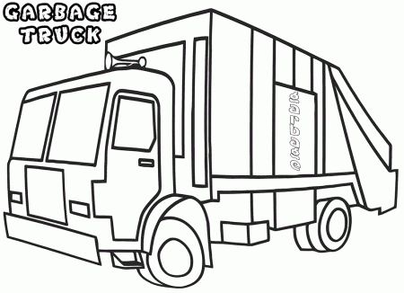 Garbage Truck Coloring Page - Free Printable Coloring Pages for Kids