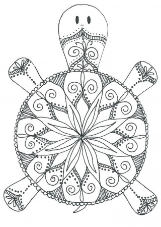 Turtle Animal Mandala Coloring Page - Free Printable Coloring Pages for Kids