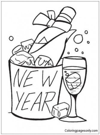 Champagne For The New Year Coloring Pages - New Years Coloring Pages - Coloring  Pages For Kids And Adults
