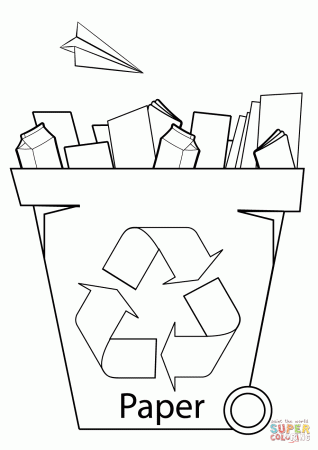 Paper Recycling Bin coloring page | Free Printable Coloring Pages | Paper  recycling bins, Recycle printable, Recycle sign