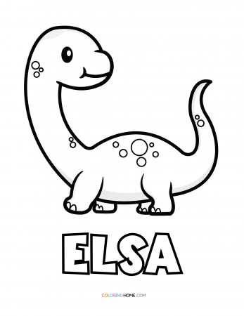 Elsa dinosaur coloring page