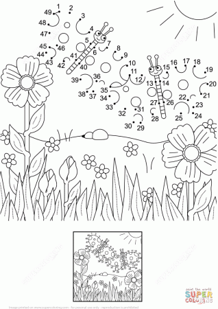 Summer Scene dot to dot | Free Printable Coloring Pages
