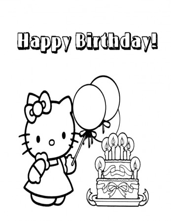 birthday cake coloring pages - Clip Art Library