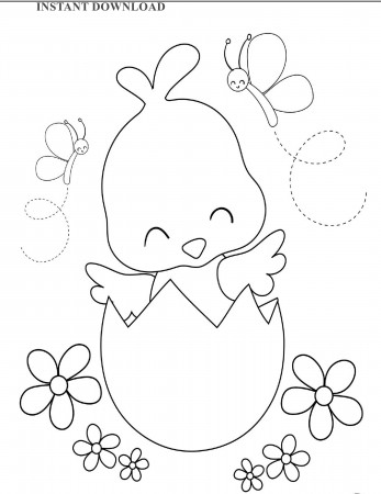 Printable Easter Chic in Egg Shell Coloring Page Instant - Etsy